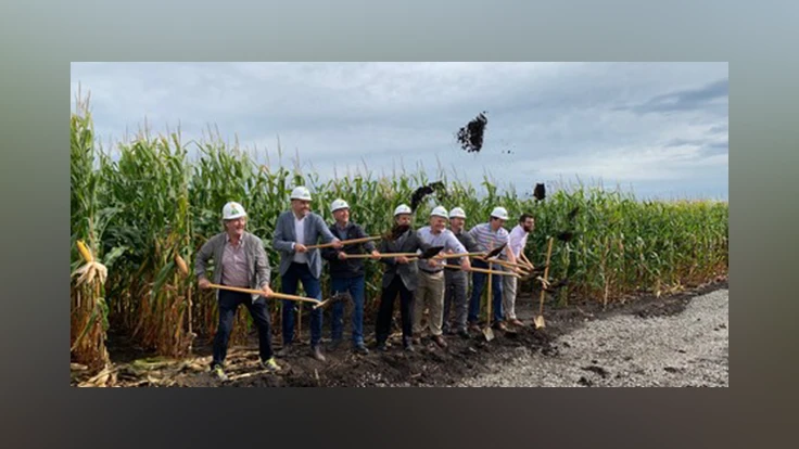 The groundbreaking at Bushel Boy Farms' new greenhouse in Mason City, Iowa