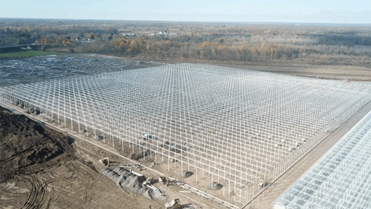 An aerial shot of the Mastronardi Produce facility